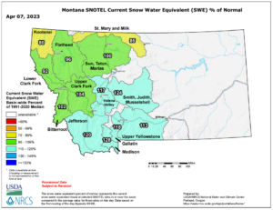 Montana snowpack april 2023