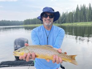 Fly fishing Hebgen Lake near West Yellowstone Montana