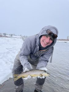 Winter fly fishing on the Madison River in Yellowstone National Park