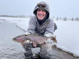 Winter fly fishing on the Madison River in Yellowstone National Park